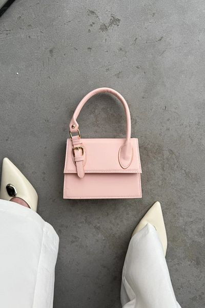 LEONAS Women's Hand and Shoulder Bag with Side Belt Detail Janice Pink