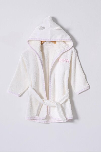 U.S. Polo Assn. %100 Pamuklu Kız Bebek Bornozu