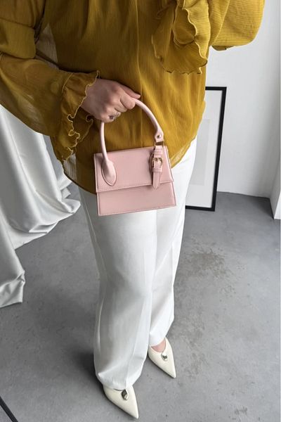 LEONAS Women's Hand and Shoulder Bag with Side Belt Detail Janice Pink