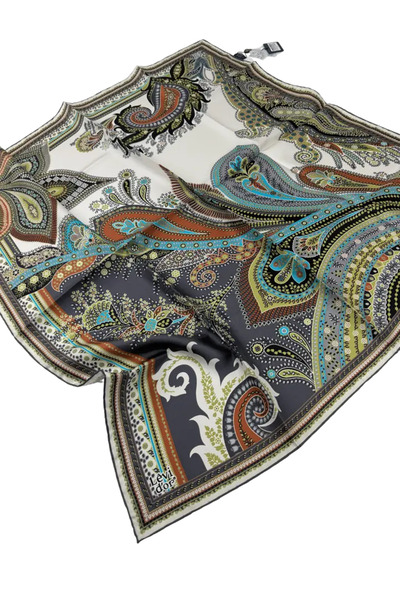 Levidor وشاح حرير تويل LD521 نمط عرقي متعدد الألوان 6