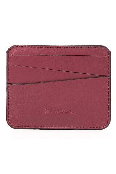 gio&mi Boris Genuine Leather Men's Dark Claret Red (Casual Model) Card Holder Business Card Holder