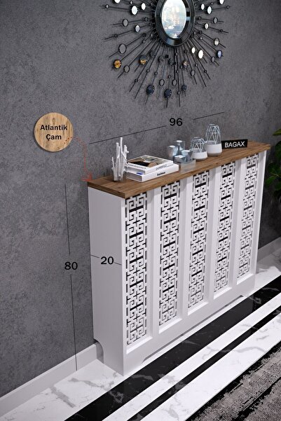 BAGAX Karatay Model, Beyaz Üstü Çam Renk,iç Ölçü 96 Cm Dış Ölçü 100 Cm Petek ...