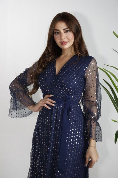 Bor Elegant navy blue evening dress