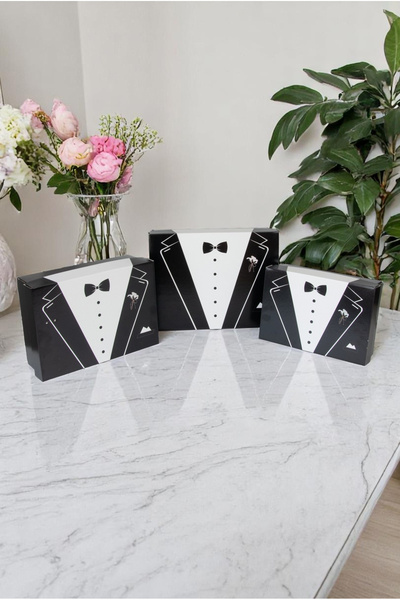 ihvan online 3 Boy Damat Bohçası Kutusu – Söz Nişan Çeyiz Kutu Seti