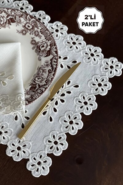 QBR Home 2'li Set Delik Işi Amerikan Servisi. Papatya Model ( 2 Adet )