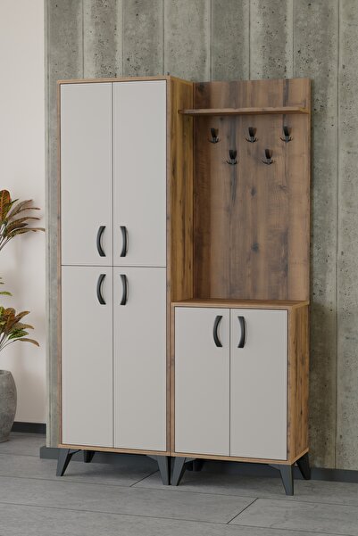 tino furniture Vera Vestiyer Portmanto Ayakkabılık Çok Amaçlı Dolap Vizon Bej