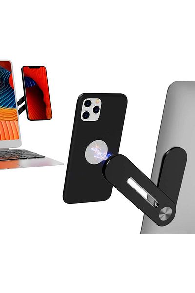 GENERAL حامل الجوال المغناطيسي على شاشة الابتوب ( لون اسود ) | Magnetic mobile phone holder on laptop screen