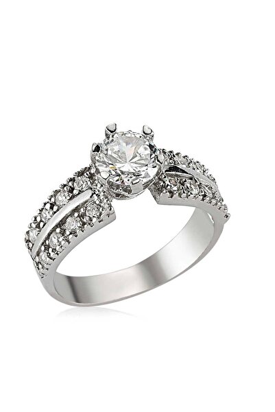 Gumush Gümüş Tek Taş Yüzük