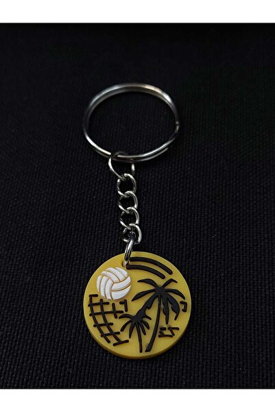 sarıyer silver Μπρελόκ από ατσάλι με θέμα το βόλεϊ στην παραλία, σε καλοκαιρι...