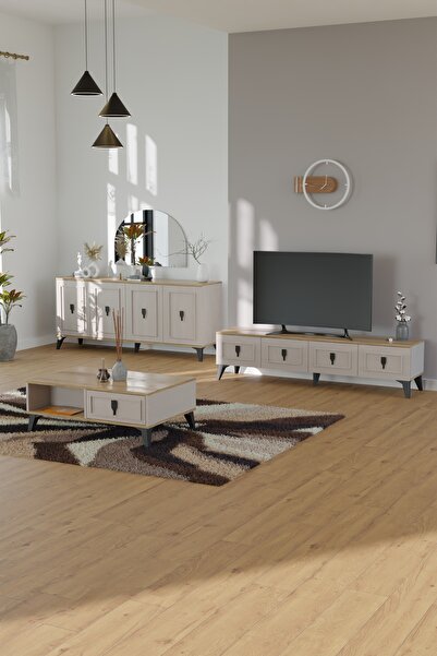 tino furniture Lorne Set Orta Sehpa - Konsol - Tv Ünitesi Dekoratif Modern Ku...