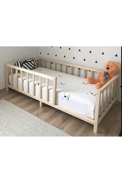 zerkaconcept Damla Masif Ladin Ahşap Montessori Karyola 120x200 Cm