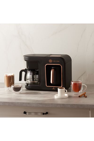 Karaca Hatir Plus Filter Coffee - Turkish Coffee and Tea Machine 5 Products in 1