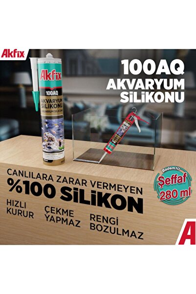 NZB 100AQ Akvaryum Sızdırmaz Silikonu Şeffaf Solvent İçermeyen Silikon 280 mL