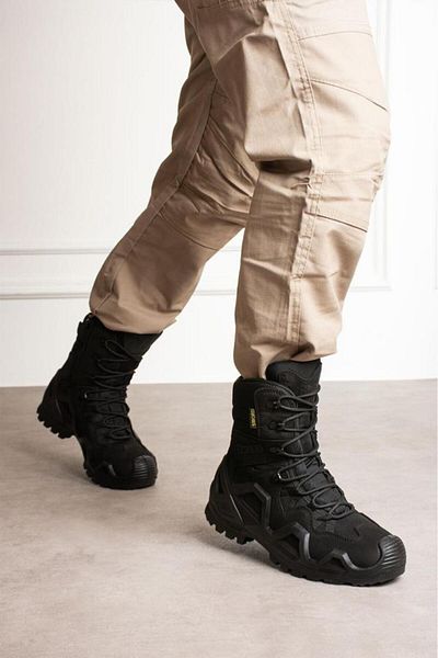 SINGLE SWORD Ss602 4 Seasons με φερμουάρ/κορδόνια Tactical/outdoor Unisex Winter Military Long Black Desert Boots 38
