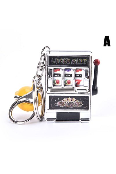 Choice Silver 2 Lucky Jackpot Mini Fruit Slot Machine Fun Birthday Keychain Gift Kids Toy