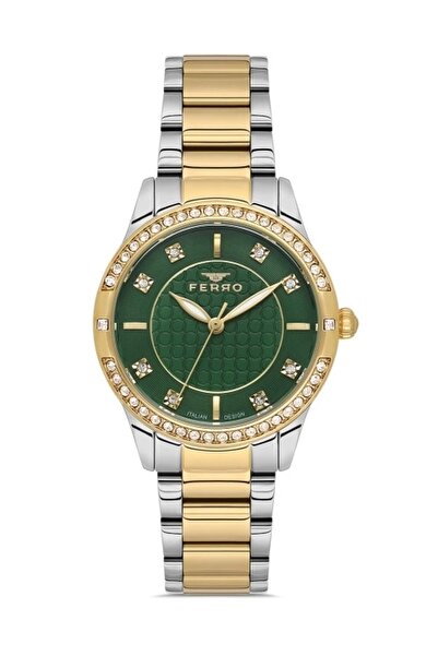 FERRO Sarı ve Gümüş Çelik Kordon Kadın Kol Saati FL21501AWT-D6
