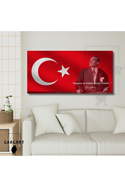 GAAGART Panoramik Kanvas Makam Panosu Atatürk Sözleri ‘’Hayatta en hakiki mür...