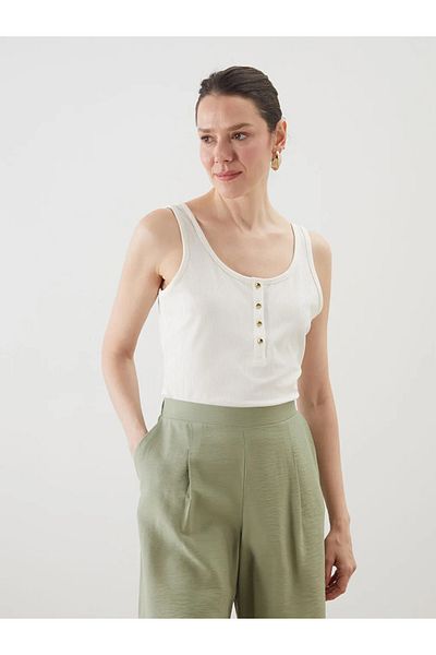 LC Waikiki Lcwaikiki Classic U-Neck Textured Women's Tank Top