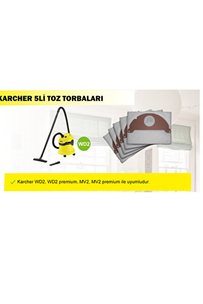Karcher Wd-2 Uyumlu 5'li Toz Torbası