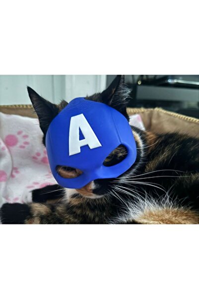 Nova Özel Tasarım Captan Amerika Kedi Maskesi/Kostümü-Evcil Hayvan Ürünleri-Petshop