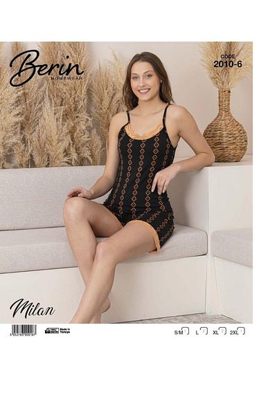 ROYAM Berin Set de cămașă de noapte pentru femei, cu dantelă, cu pantaloni scurți, țesătură bambus Milan 2010