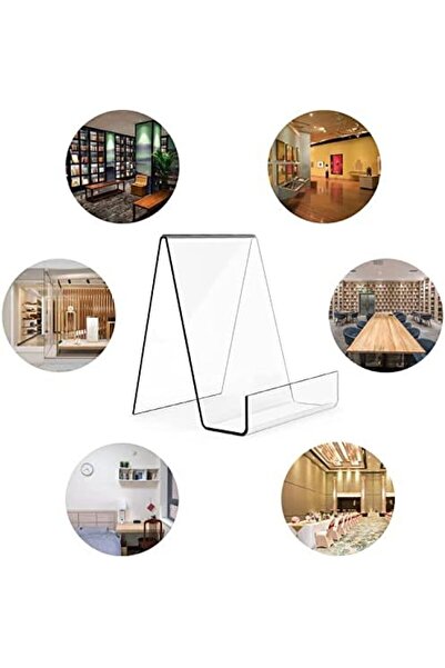 Generic 3 Pcs Clear Acrylic Book Stand Display For Books, Notebooks, Picture Books, Transparent