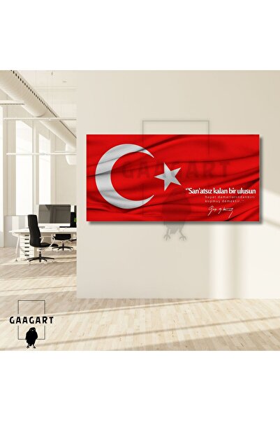GAAGART Panoramik Kanvas Makam Panosu Türk Bayrağı Atatürk ve Sanat