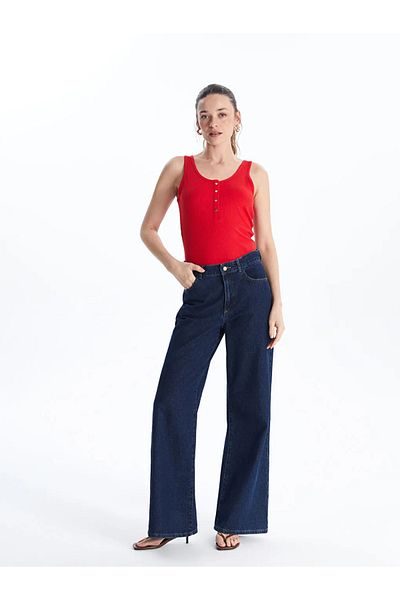 LC Waikiki Lcwaikiki Classic U-Neck Textured Women's Tank Top