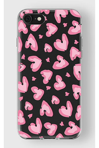 moonset Iphone 7 / 8 / SE Uyumlu Leopar Kalpler Tasarımlı Baskılı Şeffaf Tele...