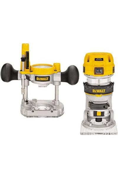 Dewalt جهاز توجيه وقاعدة ثابتة 6 و8 مم مع أداة تشذيب، أصفر/أسود، D26204K-GB، ضمان لمدة 3 سنوات