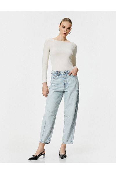 Koton Jeans drepteți cu balon din bumbac cu buzunar - Lucy Jean