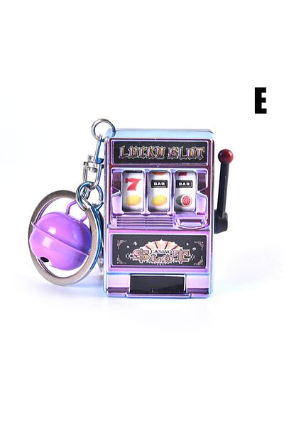 Choice Purple Lucky Jackpot Mini Fruit Slot Machine Fun Birthday Keychain Gift Kids Toy