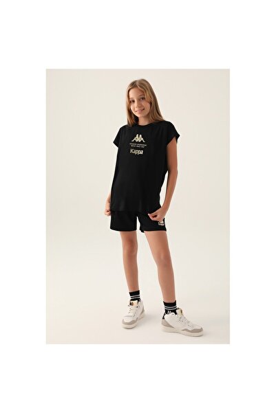 Kappa Tricou pentru fete cu vârsta între 5-15 ani - Negru