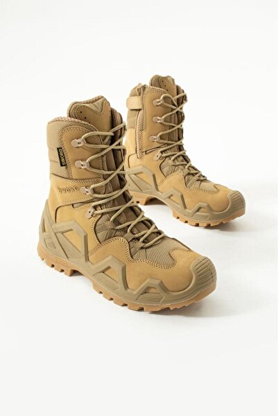 SINGLE SWORD Ss602 S4 Mevsim Fermuarlı/bağcıklı Tactical/outdoor Unisex Kışlık Uzun Bej Çöl Botu