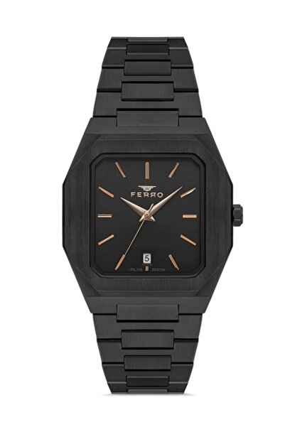 FERRO Siyah Çelik Kordon ERKEK Kol Saati F11481AWT-G