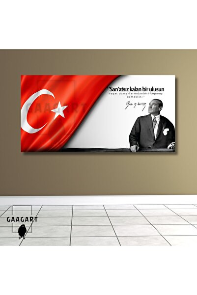 GAAGART Panoramik Kanvas Makam Panosu Atatürk ve Bayrak Sanat Hakkında Sözü