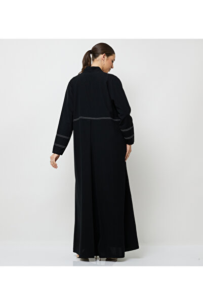 Rosette Abaya أسود-R-202490