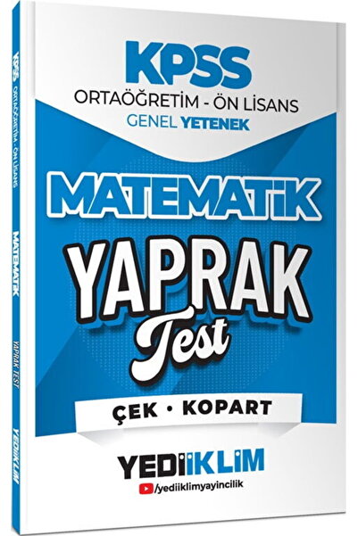 Yediiklim Yayınları 2026 KPSS Ortaöğretim Önlisans Matematik Çek Kopart Yapra...