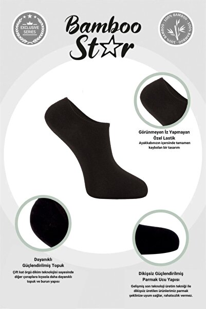 bamboo star Мъжки бамбукови маратонки - черни, безшевни и невидими спортни чорапи, комплект от 6 броя