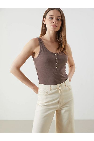 LC Waikiki Lcwaikiki Classic U-Neck Textured Women's Tank Top