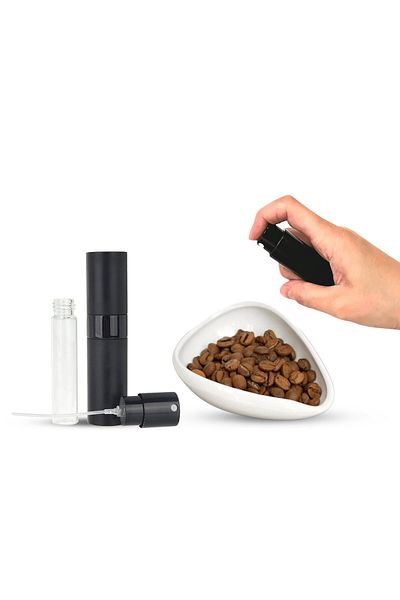 MIBRU Coffee Dosing Cup & Spray Bottle Kit with White Ceramic Tray For Coffee, V60 Coffee