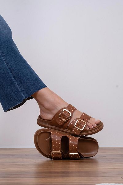 sovrana Papuci Trop cu două curele, bronz