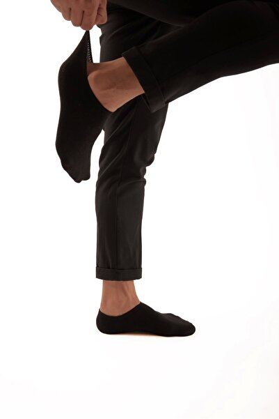 bamboo star Мъжки бамбукови маратонки - черни, безшевни и невидими спортни чорапи, комплект от 6 броя