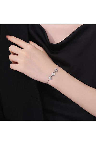 delis Bratara Argint 925, Jw1213, Model Inimioare, Placata Cu Rodiu