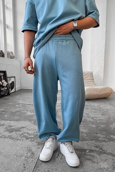 HAFKAGİYİM Baby Blue Cozy Premium Basic Φούτερ με λαστιχένια πόδια