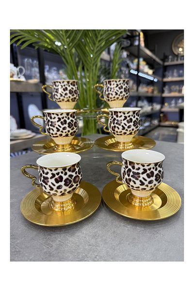ACAR Ortigia Set of 6 Coffee Cups Leopard