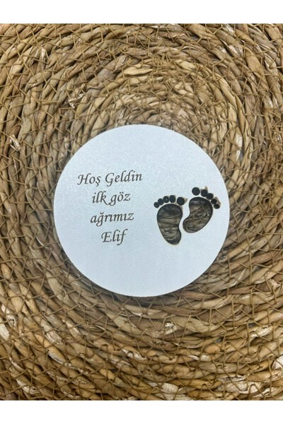 imzatasarım Kişiye Özel İsimli Yeni Doğan Magneti Ahşap Daire Modeli 20 Adet ...