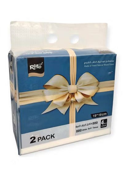 RITE Rite Tissues 2 Boxes 880 Ostrich Tissues Made of the Finest Wood Fibers, 4-Ply, Durable