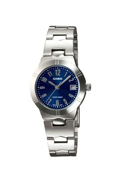 Casio Women's Water Resistant Analog Watch LTP-1241D-2A2DF - 33 mm - Silver