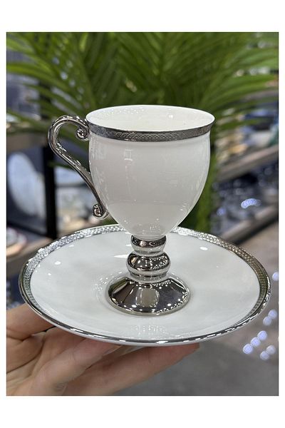 ACAR Tubies 6-Piece Silver Luxury Porcelain Cup Set
